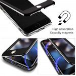 Wholesale iPhone 8 Plus / 7 Plus Fully Protective Magnetic Absorption Technology Case With Free Tempered Glass (Black)
